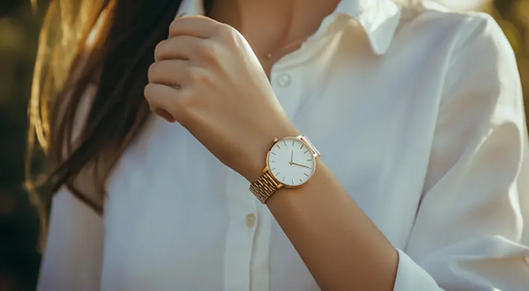 Woman wearing a wristwatch