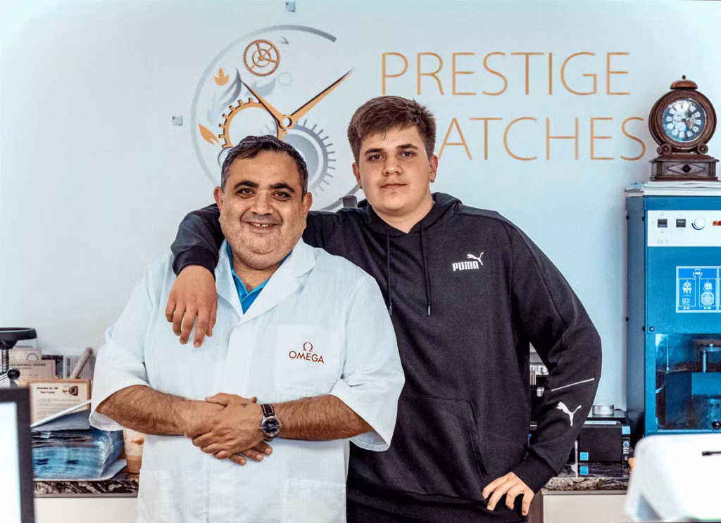George and Ed of Prestige Watches & Jewelry in the Parker, Colorado watch repair shop