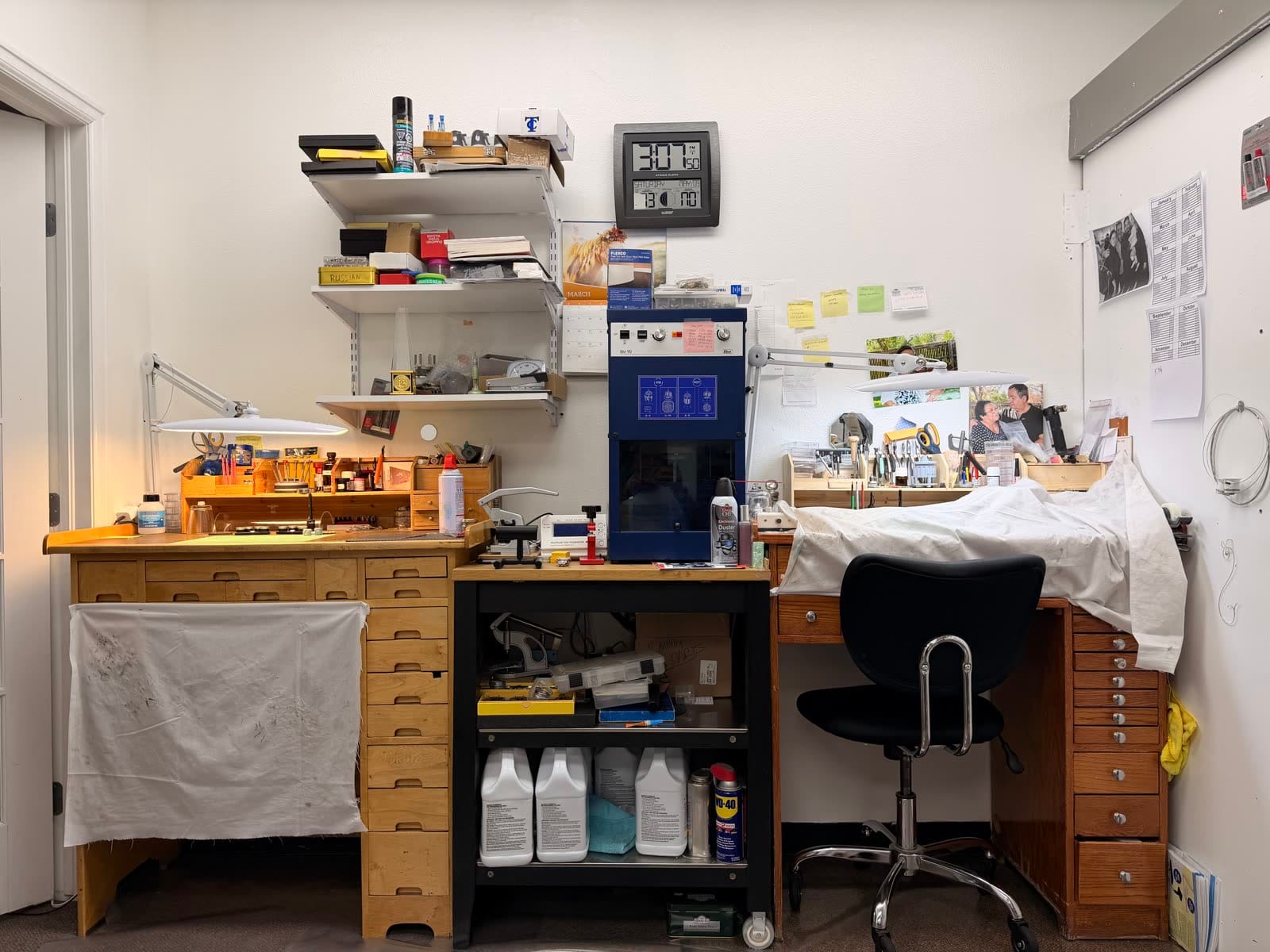 Watch repair workshop interior at Prestige Watches & Jewelry