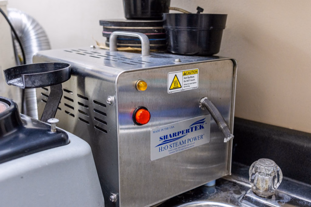 Steam cleaning equipment used for watch and jewelry service