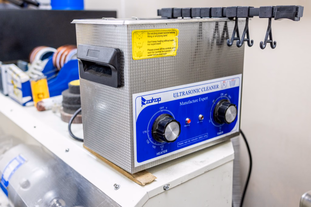 Ultrasonic cleaner for watch and jewelry service at Prestige Watches & Jewelry